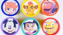 DISNEY JUNIOR SHOWS Play Doh Cans Tubs Chuggington Henry Hugglemonster Learn Colors Surprise Toys