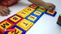 Playing with ABC magnet squares l MAGPLAYER l Shapes with letters l Lets play kids.