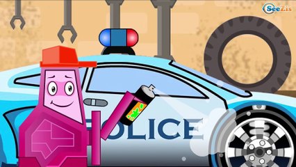 La Super rapide Voiture de POLICE et les de la volées de Course | Dessins animés