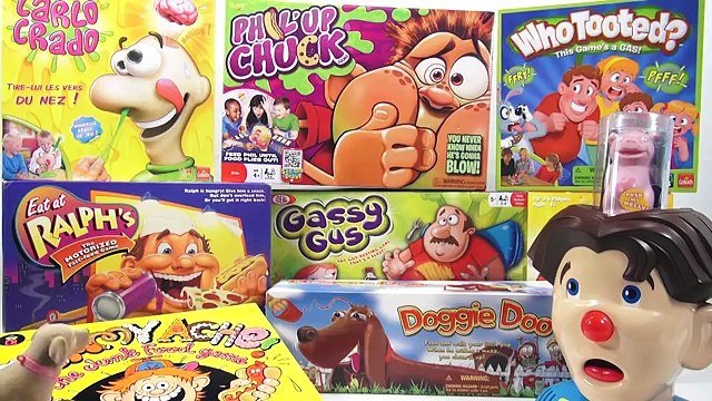 Top 10 Gross Kids Games - Farts, Barf, Boogers & Pooping Family Board Game Night!