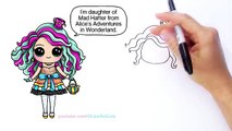 How to Draw Madeline Hatter step by step Chibi - Ever After High Princess