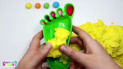 DIY Kinetic Sand Feet Learn Colors with Kinetic Sand Video Compilation for Kids