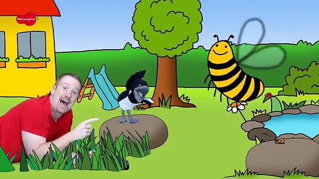 Animals in the Garden for Kids from Steve and Maggie | Learn English Speaking with Wow English TV