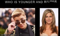 Justin Bieber vs Jennifer Ainston Who is younger and richer?