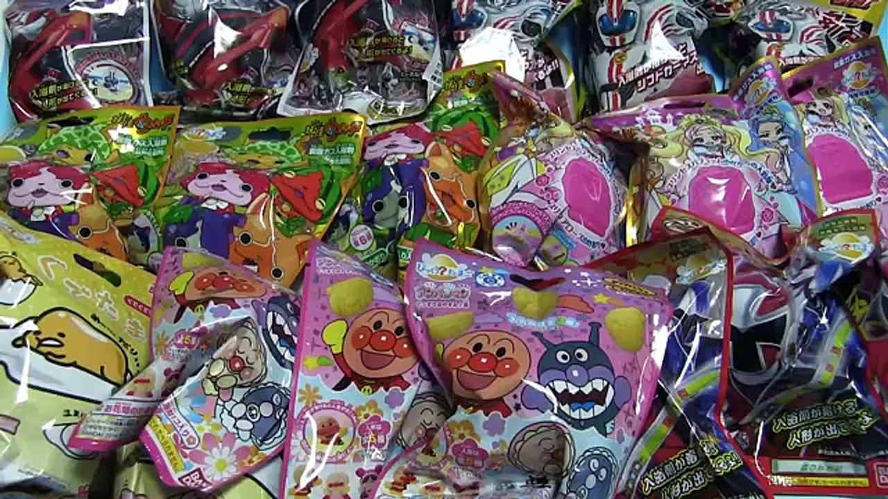 びっくらたまご×21 アンパンマン プリンセスプリキュア ニンニンジャー 妖怪ウォッチ フルーツニャン入浴剤 仮面ライダードライブ ぐでたま バスボール Anpanman Bath ball