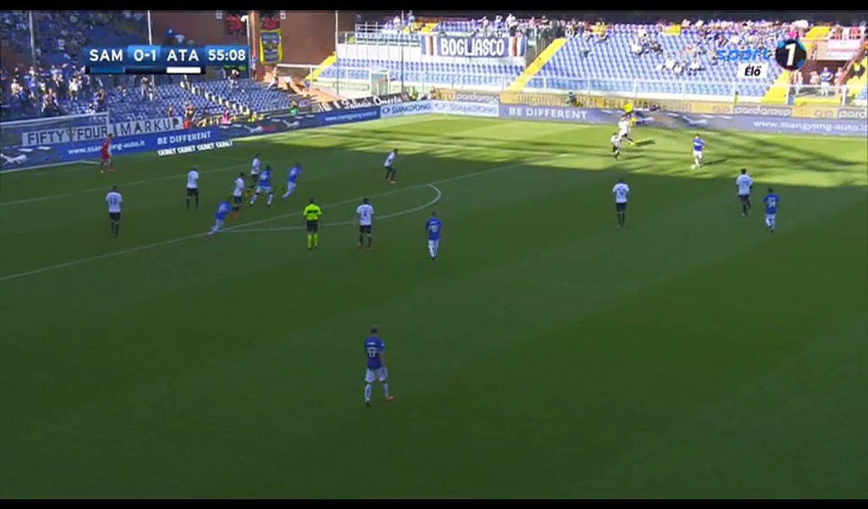 Duvan Zapata Goal HD - Sampdoria 1-1 Atalanta - 15.10.2017