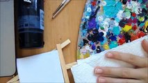 DIY miniature painting Disney Castle tutorial mini painting with mini easel do it yourself