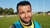 Romain Courtade, capitaine de Bizanos, réagit après la victoire face à Condom