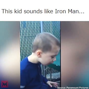 Cet enfant fait le même bruit que Iron Man quand il tire !