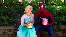 Frozen Elsa ICE CREAM SUNDAE CHALLENGE w/ Spiderman Worlds Largest Fun Superhero in real life IRL