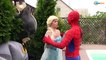 Frozen Elsa & Spiderman BECOMES EVIL Princess Anna, Joker, Maleficent, Spidergirl Superheroes IRL