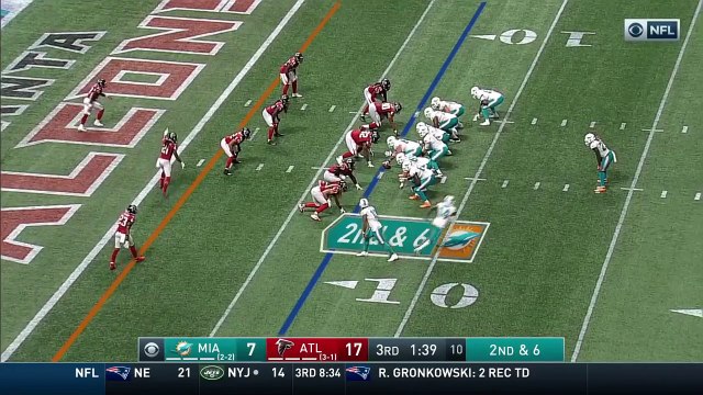 Miami Dolphins wide receiver Jarvis Landry walks into the end zone with fake jet sweep route