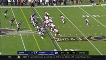 Baltimore Ravens defensive tackle Michael Pierce picks up Tarik Cohen's fumble for Ravens recovery