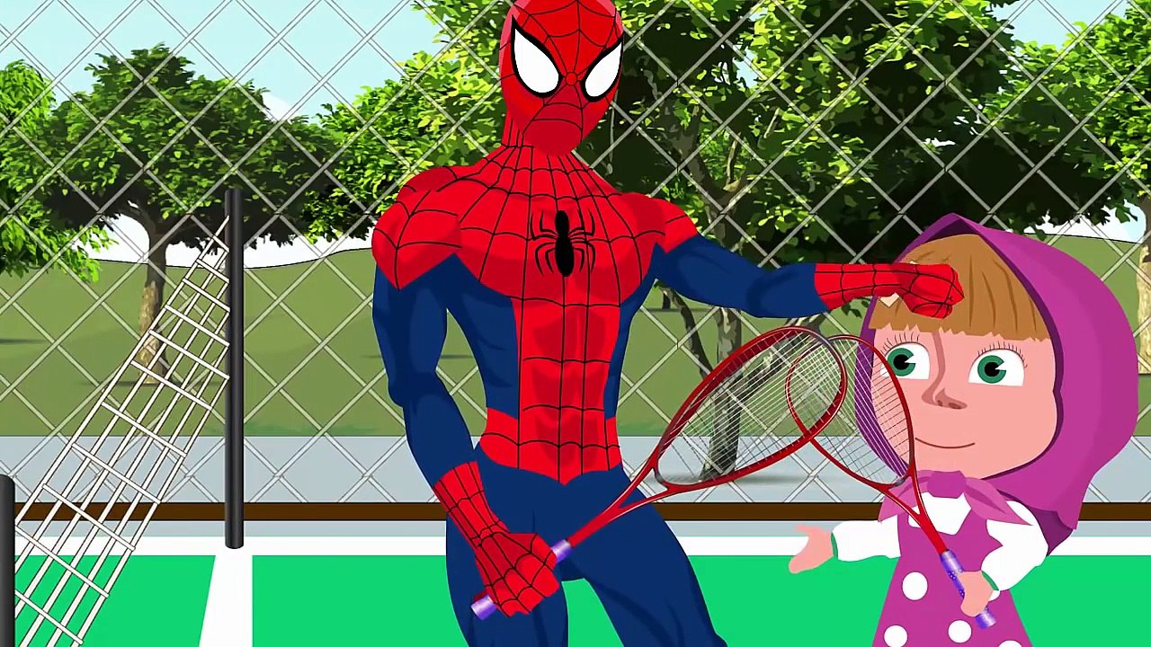 #Masha And Spiderman Learning To Play Tennis#Cry#Lollipop#Funny Story#Rainbow Rhymes
