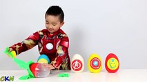 Marvel Avengers Play-Doh Surprise Eggs Opening Fun With Iron Man Kids Surprise Toys Ckn Toys