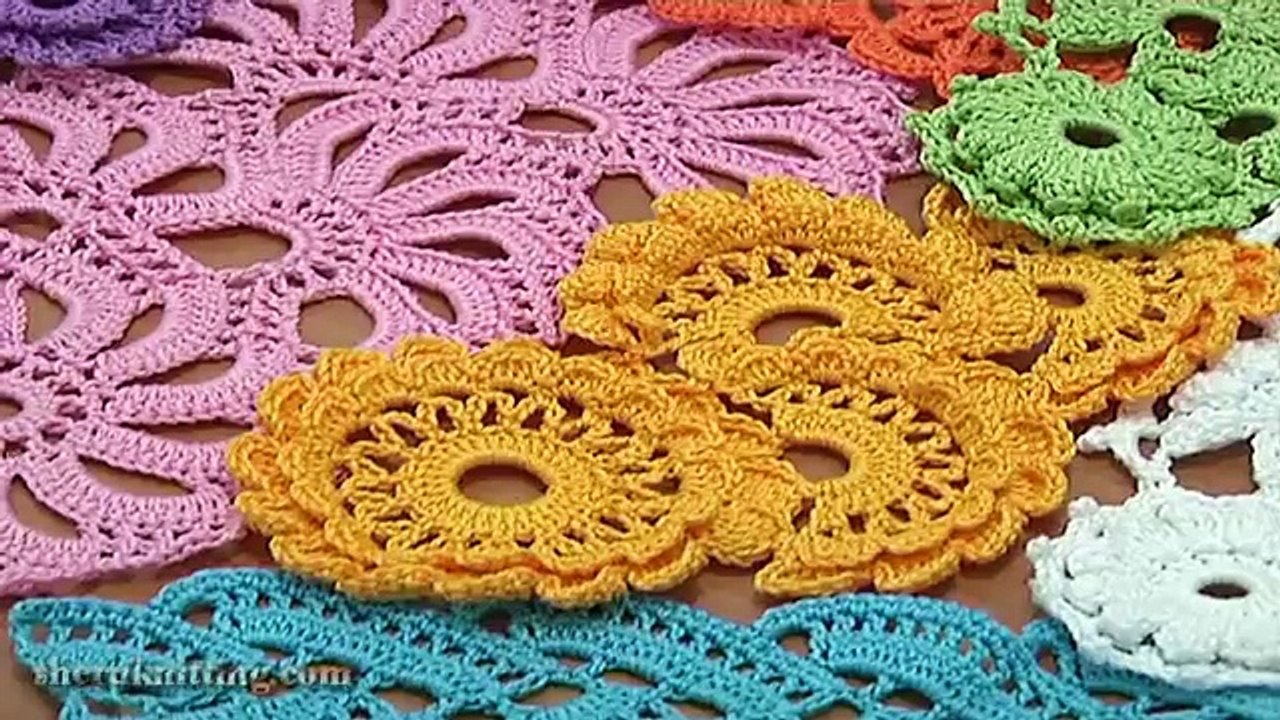 Double Sided Large Shells Crochet Lace Tutorial 10 Crochet Shell Motifs