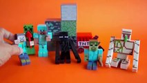 MINECRAFT Toys - Brinquedos Minecraft Steve Creeper Elder Guardian Enderman Zombie Minecraft Blocks
