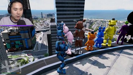 ANIMATRONICS FALL 9999 FEET OFF SKYSCRAPERS! (GTA 5 Mods For Kids FNAF RedHatter)