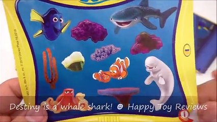 2016 SUBWAY DISNEY PIXAR FINDING DORY MOVIE KIDS MEAL TOYS SET 6 RESTAURANT TOY COLLECTION REVIEW