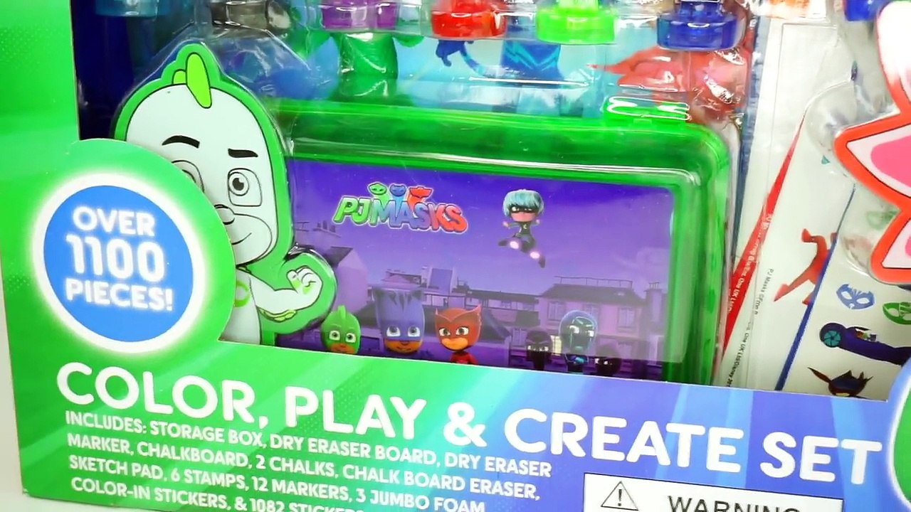 PJ MASKS COLOR PLAY and CREATE 1100pc Giant Activity Set with OWLETTE GEKKO CATBOY LUNA Girl ROMEO