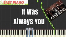 Maroon 5 - It Was Always You Piano Tutorial with Lyrics | Synthesia Piano.