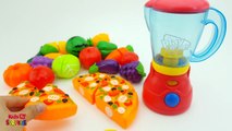 Microwave Blender Toys Fruit Cutting Nursery Rhymes Learn Colors w/ Cutting Fruit Vegetables Playset