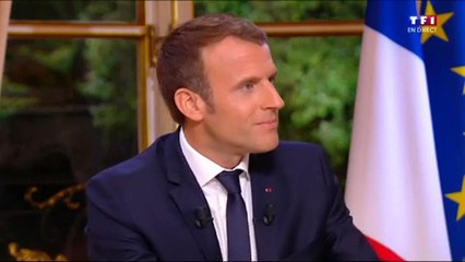 Macron gives first live TV interview