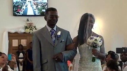 Bride breaks down into tears because....
