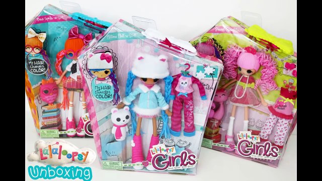 Lalaloopsy girls unboxing/review Bea spells-a-lot, Jewel Sparkles, Mittens Fluff n Stuff