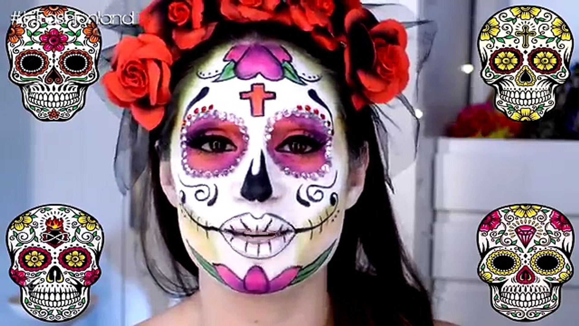 Catrina, Calavera mexicana Maquillaje Día Muertos / Sugar Skull Glitter  Mexico Halloween Makeup – Видео Dailymotion