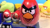 Angry Birds GIANT Surprise Egg with 2 Kinder Eggs from Disney Pixar Cars and Lightning McQueen
