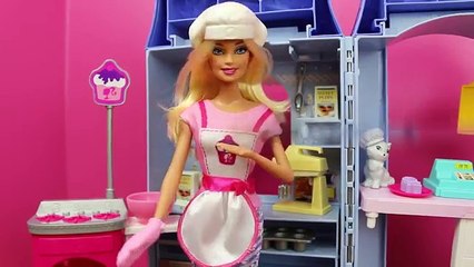 Barbie Dessert Chef I Can Be Career Barbie and Pet Kitty Cat Bakery DisneyCarToys