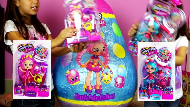 GIANT SHOPKINS SHOPPIES BUBBLEISHA SURPRISE EGG - Worlds Biggest - Filled with so many Toys