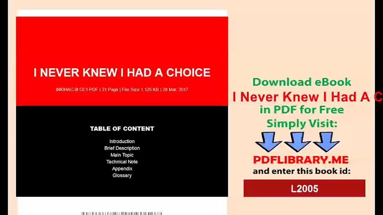 I Never Knew I Had A Choice