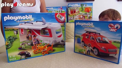 Caravana de Playmobil para ir de camping estas vacaciones y coche familiar
