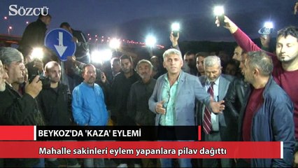 Beykoz yolunda 'kaza' eylemi