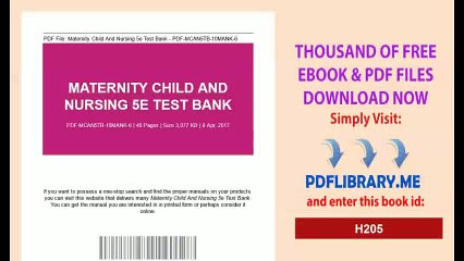 Maternity Child And Nursing 5e Test Bank