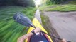Straight down the fast lane on a kayak.