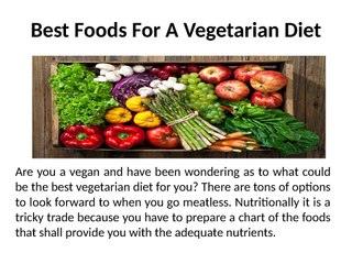 Best Foods for a Vegetarian Diet