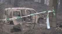 Dos fallecidos en una furgoneta incendiada en Nigrán (Pontevedra)