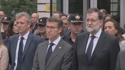 Rajoy preside el minuto de silencio en Vigo por las víctimas de los incendios