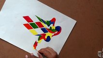 Anamorphic Illusion Melting Rubiks Cube 3D Drawing | Trick Art