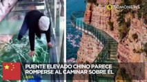 Puente de cristal en China: Puente de cristal ‘se rompe’ al caminar sobre él - TomoNews
