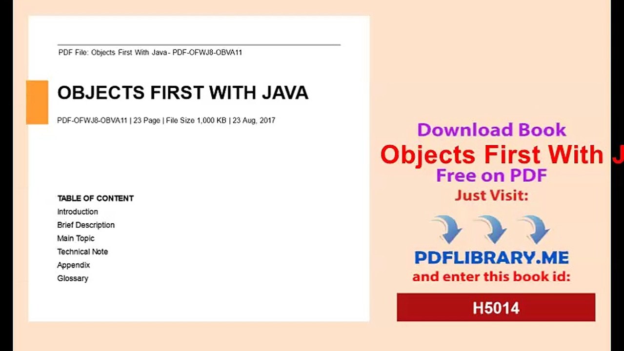 Objects First With Java