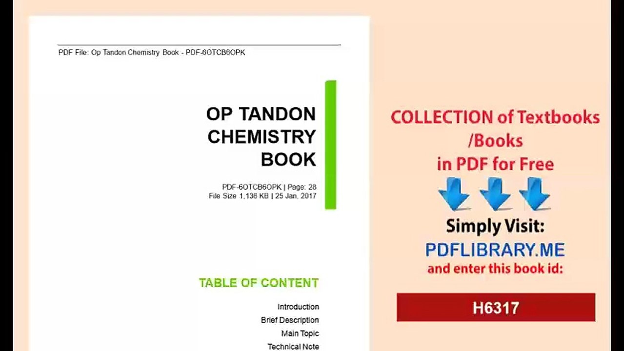 Op Tandon Chemistry Book