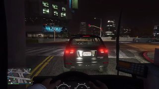 GTA V (Night route A6 First person bus driving