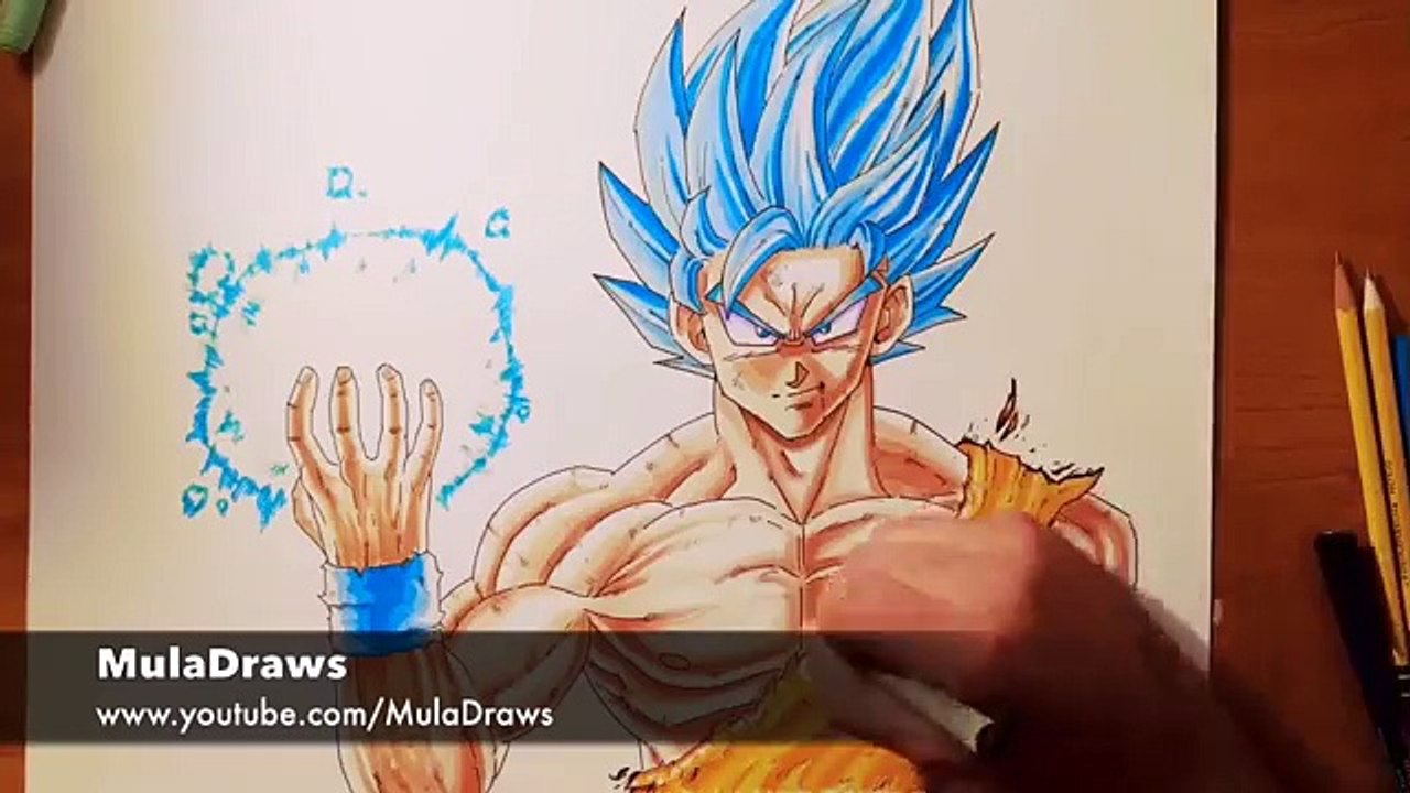 Drawing Goku Ascended Super Saiyan Blue | VS Yair Sasson Art / DibujAme Un / MulaDraws