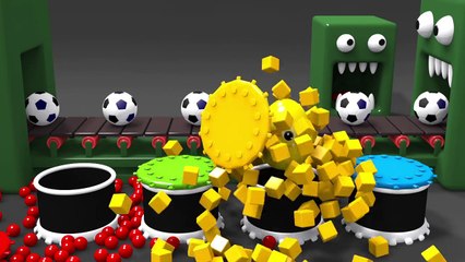 Learn Colors With Soccer Balls for Children - Colors Balls and Monster Kinder Surprise for Kids