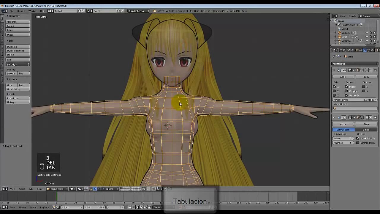 Crear Chica Anime 3d Blender (Cuerpo)