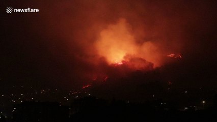 Massive brush fire rages in Braga